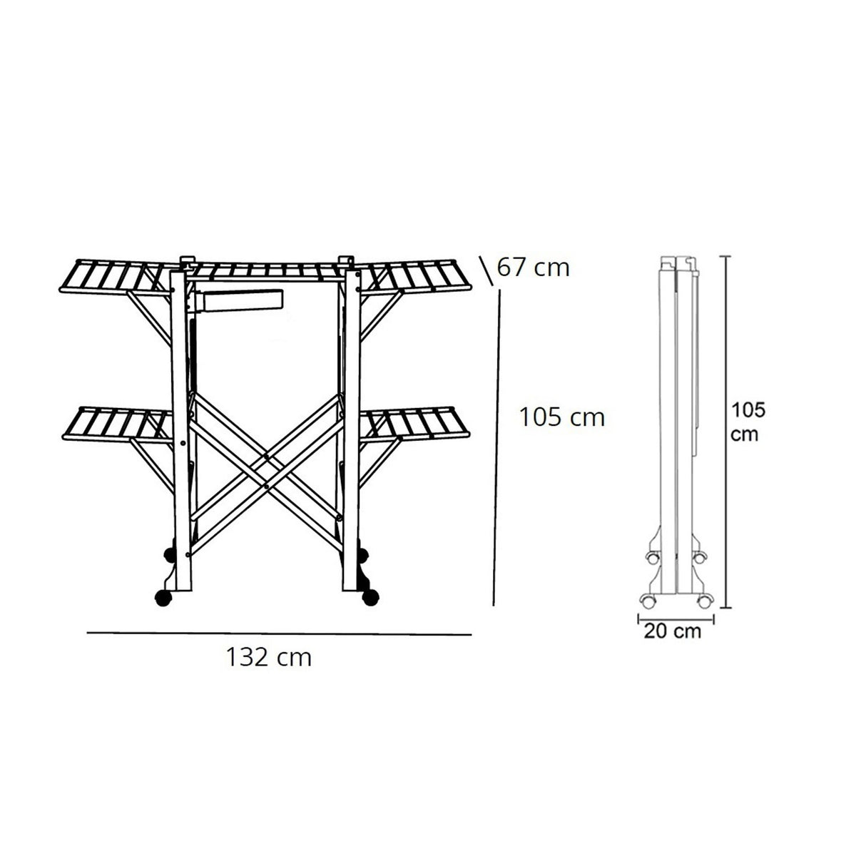 Wäscheständer, Wäscheständer Holz, Klappbar, mit Rollen, Trockengestell, ARIT ALIANTE, 7