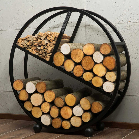 Kaminholzregal DIEGO 100cm, Kaminholzregal Metall, Kaminholzregal außen freistehend, Handgemachte Qualität, 2