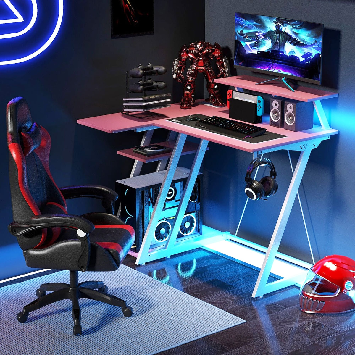 Gaming Tisch,  Schreibtisch Gaming, Gamer Schreibtisch