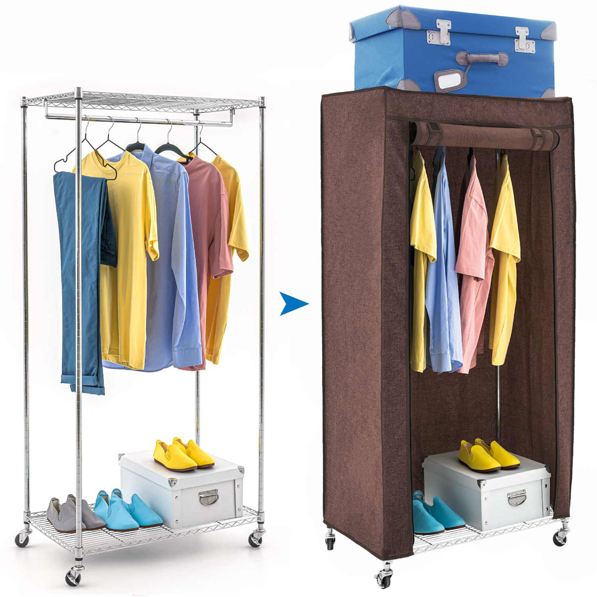Stoffschrank, Faltschrank , Kleiderständer, Kellerschrank, auf Rollen, art moon Buffalo, kellerschrank kaufen