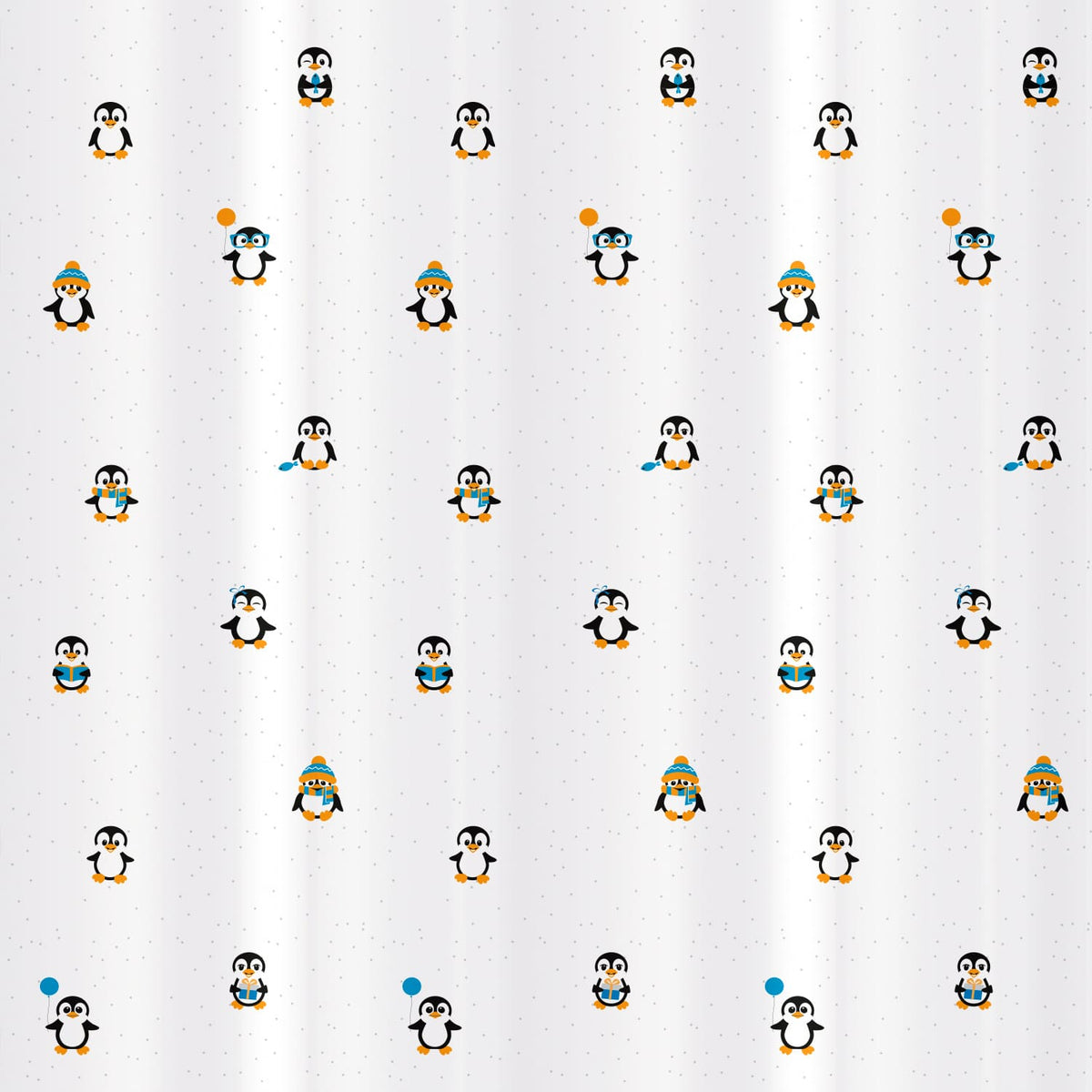 Duschvorhang, Duschvorhang Textil, Duschvorhang Modern, mit 12 Vorhangringen, Textil Polyester, Tatkraft Funny Penguins, 5