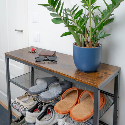 Schuhregal, 5-stöckiges, mit 4 verstellbar Gitterablage, Schuhregal Schmal, 75 x 28 x 93 cm, Schuhregal Metall, Tatkraft Otto, 2