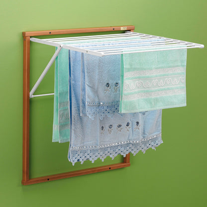 Wäscheständer wand, Wandwäschetrockner, Trockengestell für die Wand KLEDY, 6,5 Meter Wäscheleine, Farbe Kirschbaum, ARIT, 1
