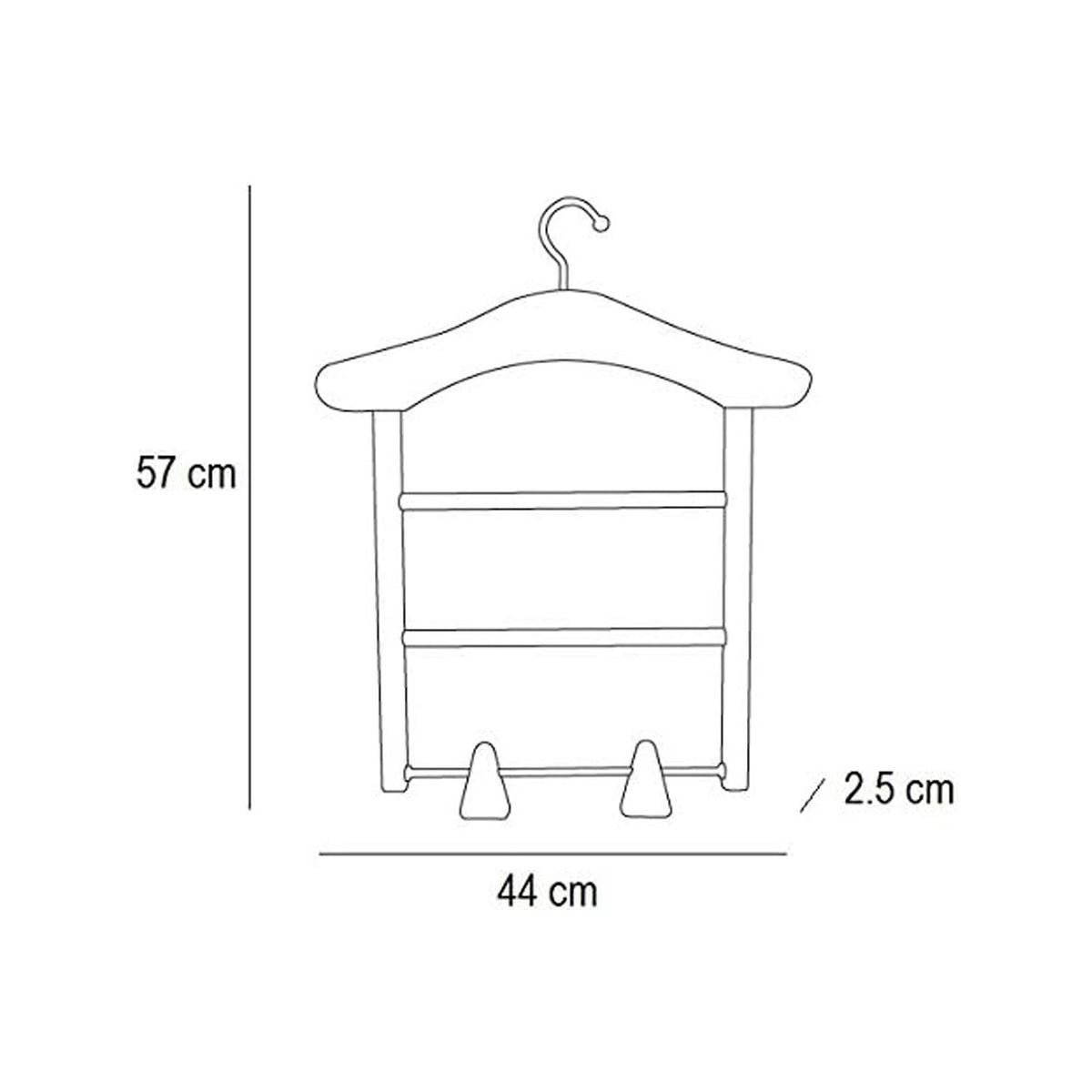 Kleiderbügel Holz, Kleiderbügel, Garderobenbügel, Kleiderbügel Platzsparend, 2 Stützen und Klammern für Röcke - Farbe Weiß, ARIT MILADY, 4