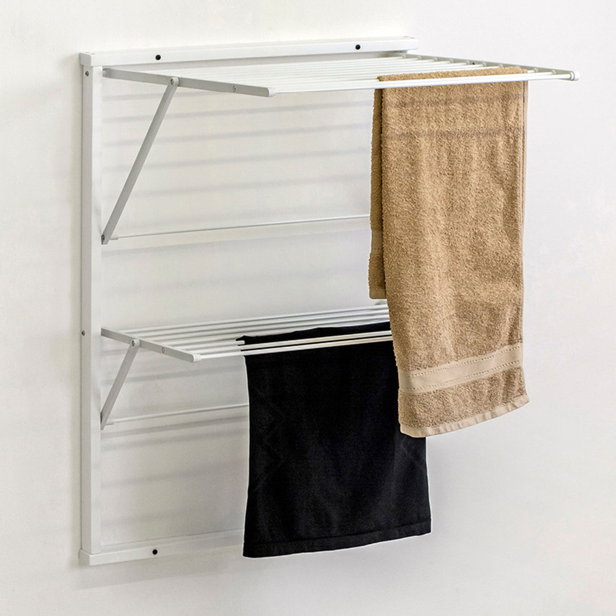 ARIT - Wäscheständer wand, Wandwäschetrockner, Trockengestell für die Wand KEVIN, 11 m Wäscheleine, Weiß lackiert