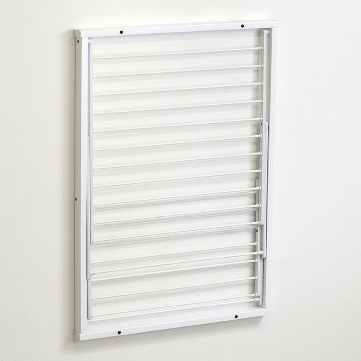 Wäscheständer wand, Trockengestell für die Wand KEVIN, 11 Meter Wäscheleine, einfach an der Wand zu befestigen, Farbe Weiß, 3