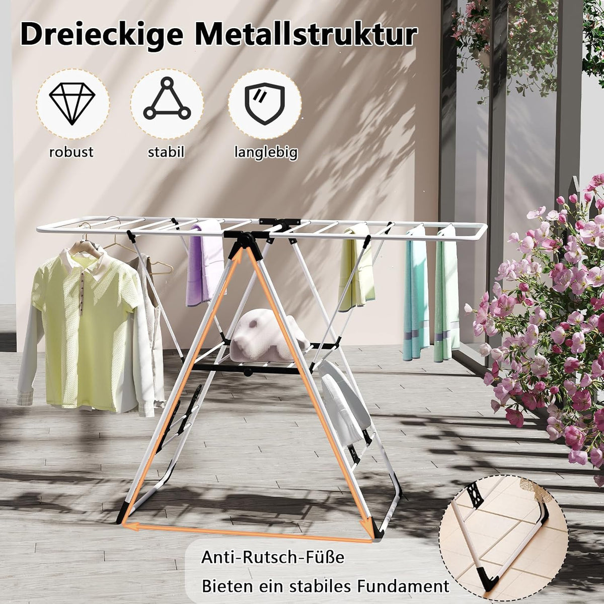 Wäscheständer, Wäschetrockner, Wäscheständer Platzsparend, Flügelwäschetrockner, Wäscheständer Klappbar, Costway, 9