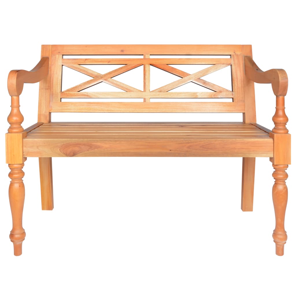 Sitzbank, Batavia-Sitzbank, und Rückenlehne, Bank zum Sitzen, Mahagoni Massivholz, 98 x 50 x 82 cm, Hellbraun, vidaXL, 2
