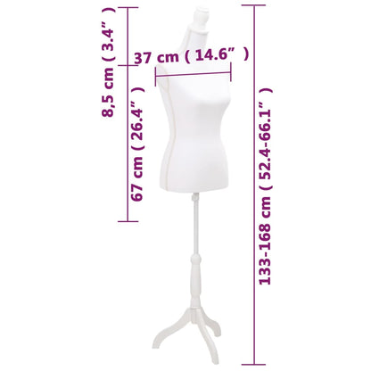 Damenbüste Schneiderpuppe Torso Weiß, vidaXL, 7