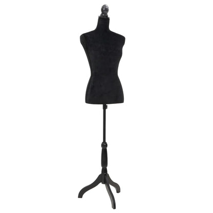 Damenbüste Schneiderpuppe Büste Torso Angezogen Mannequin Schwarz, vidaXL, 1