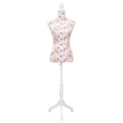 Damenbüste Schneiderpuppe Büste Torso Mannequin Baumwolle Weiß Rose, vidaXL, 2