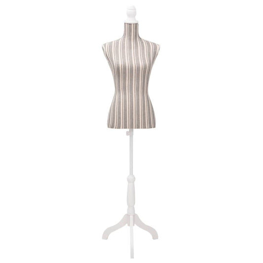 Damenbüste Schneiderpuppe Büste Torso Mannequin Leinen mit Streifen, vidaXL, 2