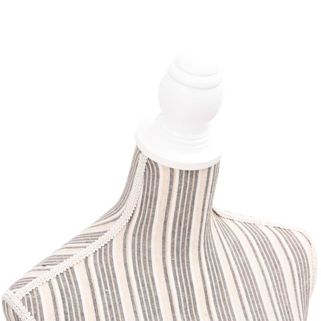 Damenbüste Schneiderpuppe Büste Torso Mannequin Leinen mit Streifen, vidaXL, 5