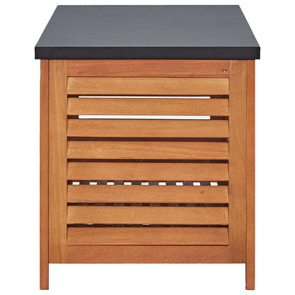 vidaXL – Gartenbox aus massivem Eukalyptusholz und Metall, 150 × 50 × 55 cm