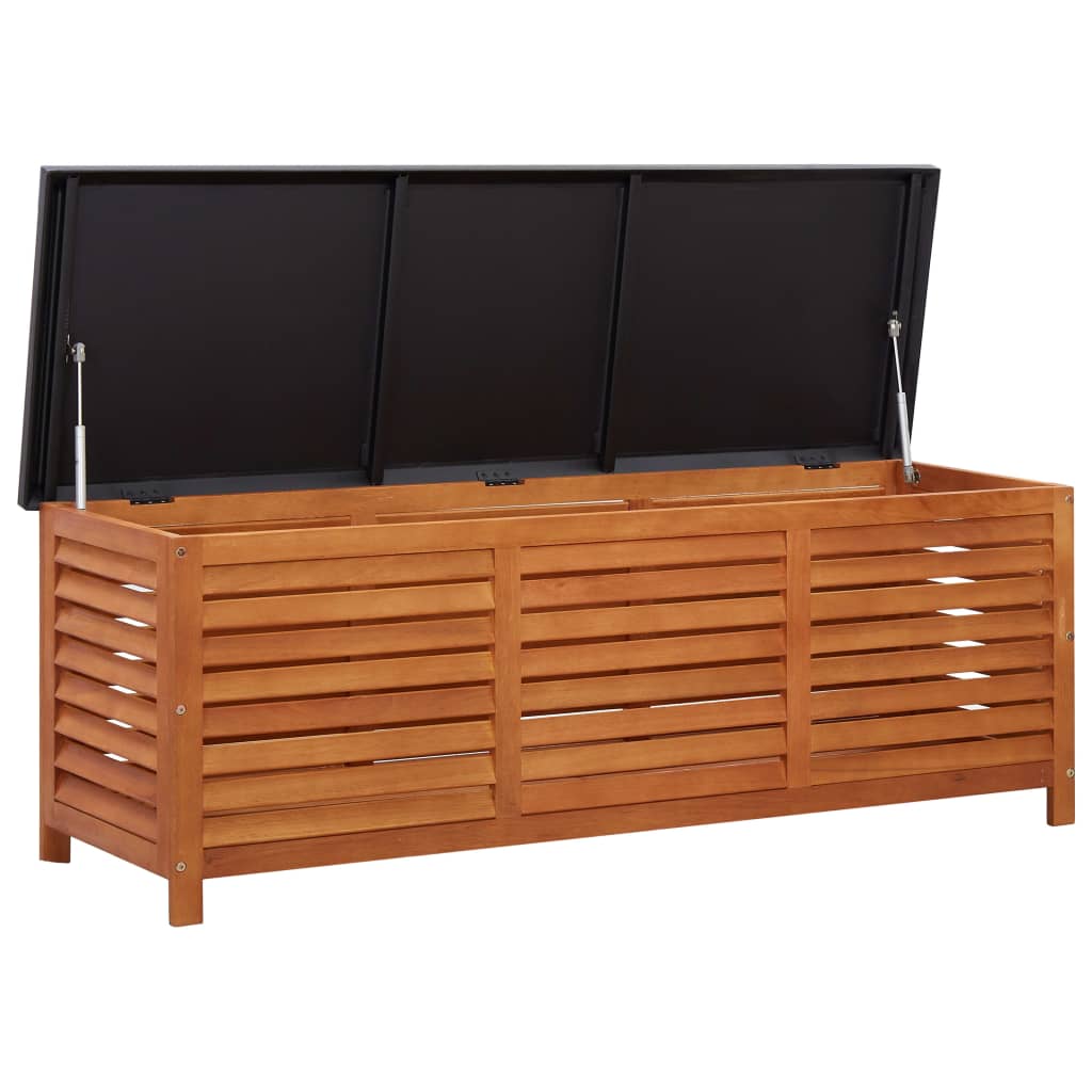 vidaXL – Gartenbox aus massivem Eukalyptusholz und Metall, 150 × 50 × 55 cm
