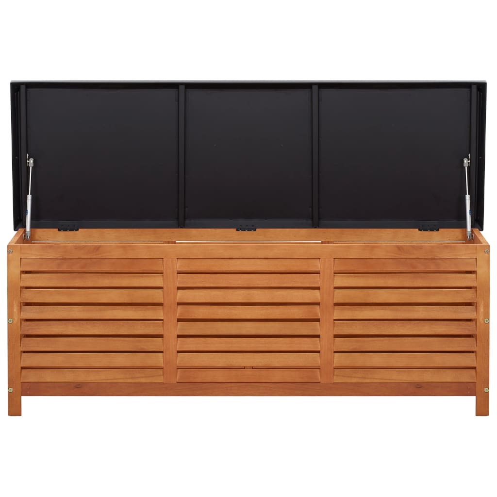 vidaXL – Gartenbox aus massivem Eukalyptusholz und Metall, 150 × 50 × 55 cm