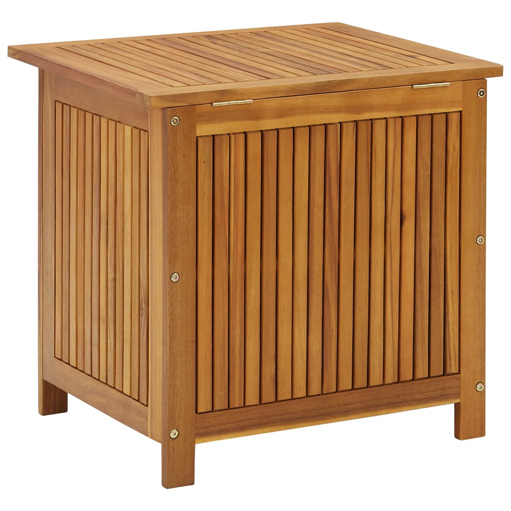 vidaXL - Gartenbox, 60x50x58 cm, Gartenschrank Holz, Gartentruhe, Sitzbank mit Stauraum, Garten Aufbewahrungsbox, Akazien-Massivholz mit Ölfinish