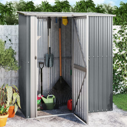 Geräteschuppen, Gerätehaus, Gartenschrank Wetterfest, Gerätehaus metall, Outdoor schrank, Verzinkter Stahl, Grau, vidaXL, 1