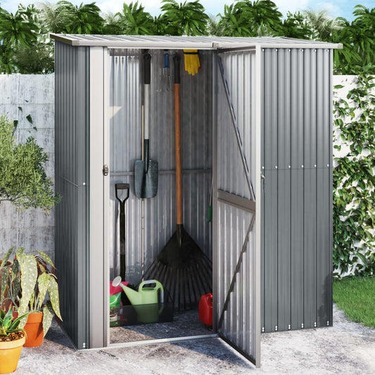 Geräteschuppen, Gerätehaus, Gartenschrank Wetterfest, Gerätehaus metall, Outdoor schrank, Verzinkter Stahl, Grau, vidaXL, 1