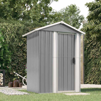 Geräteschuppen, Gerätehaus, Gartenschrank Wetterfest, Gerätehaus metall, Outdoor schrank, Verzinkter Stahl, Grau, vidaXL, 1