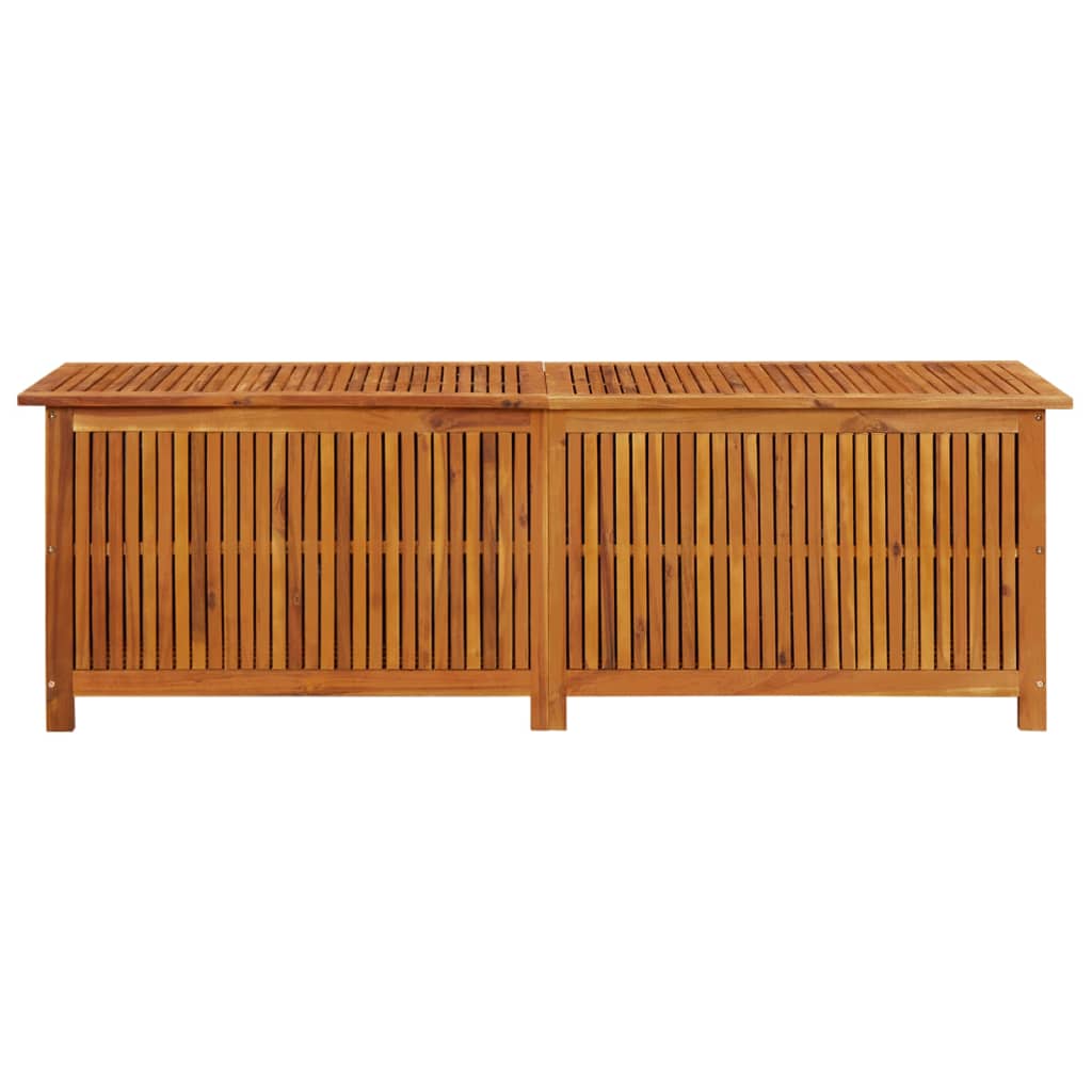 vidaXL – Garten-Aufbewahrungsbox aus massivem Akazienholz, 175 × 50 × 58 cm, mit wasserfester Innentasche