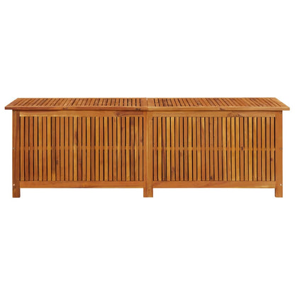 vidaXL – Garten-Aufbewahrungsbox aus massivem Akazienholz, 175 × 50 × 58 cm, mit wasserfester Innentasche