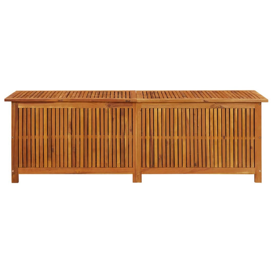 vidaXL – Garten-Aufbewahrungsbox aus massivem Akazienholz, 175 × 50 × 58 cm, mit wasserfester Innentasche
