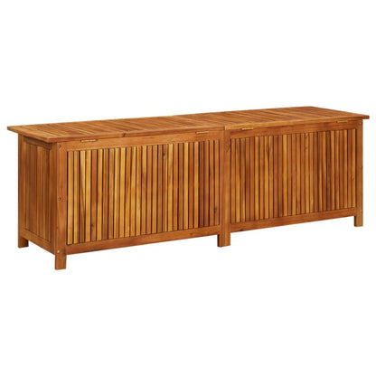 vidaXL – Garten-Aufbewahrungsbox aus massivem Akazienholz, 175 × 50 × 58 cm, mit wasserfester Innentasche
