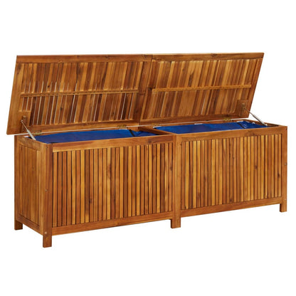 vidaXL – Garten-Aufbewahrungsbox aus massivem Akazienholz, 175 × 50 × 58 cm, mit wasserfester Innentasche