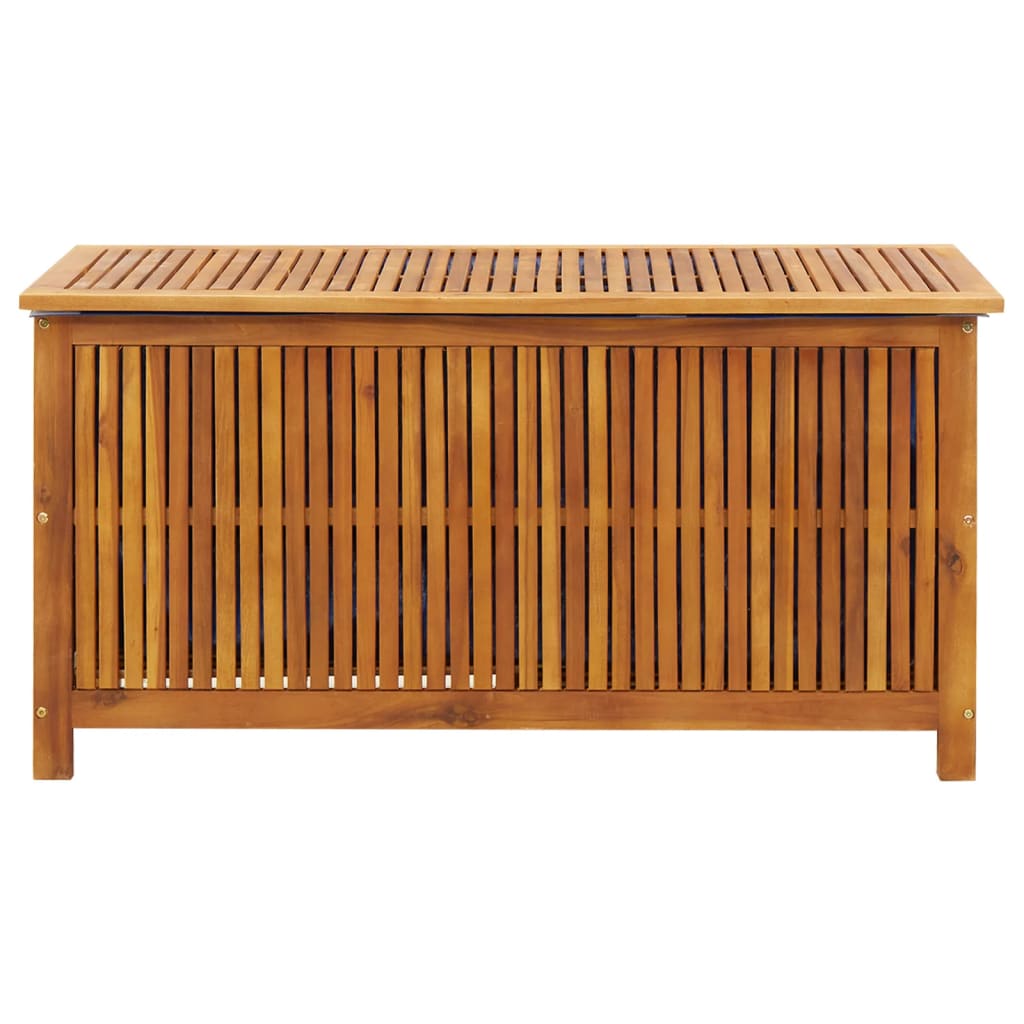 vidaXL – Gartenbox mit Sitzfläche aus massivem Akazienholz, 113 × 50 × 58 cm, mit wasserabweisender Auskleidung