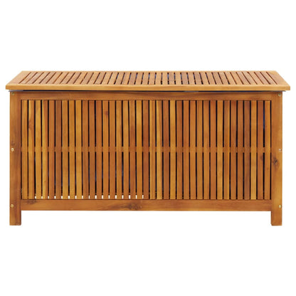 vidaXL – Gartenbox mit Sitzfläche aus massivem Akazienholz, 113 × 50 × 58 cm, mit wasserabweisender Auskleidung