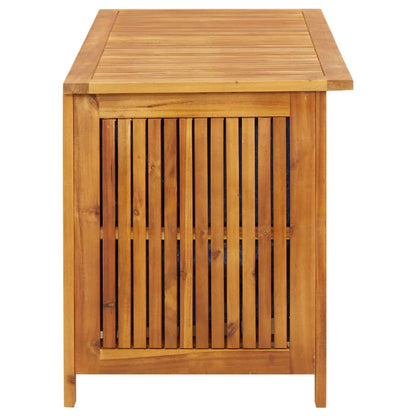 vidaXL – Gartenbox mit Sitzfläche aus massivem Akazienholz, 113 × 50 × 58 cm, mit wasserabweisender Auskleidung