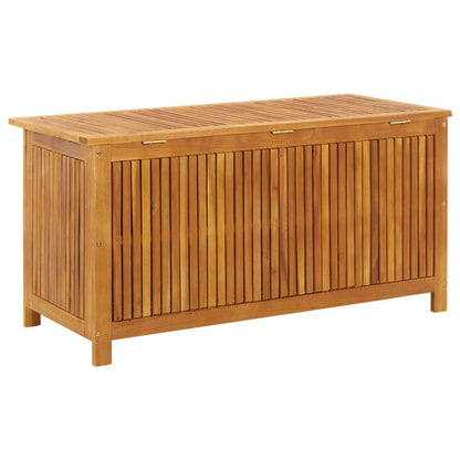 vidaXL – Gartenbox mit Sitzfläche aus massivem Akazienholz, 113 × 50 × 58 cm, mit wasserabweisender Auskleidung