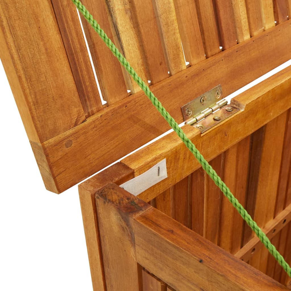 vidaXL – Gartenbox mit Sitzfläche aus massivem Akazienholz, 113 × 50 × 58 cm, mit wasserabweisender Auskleidung