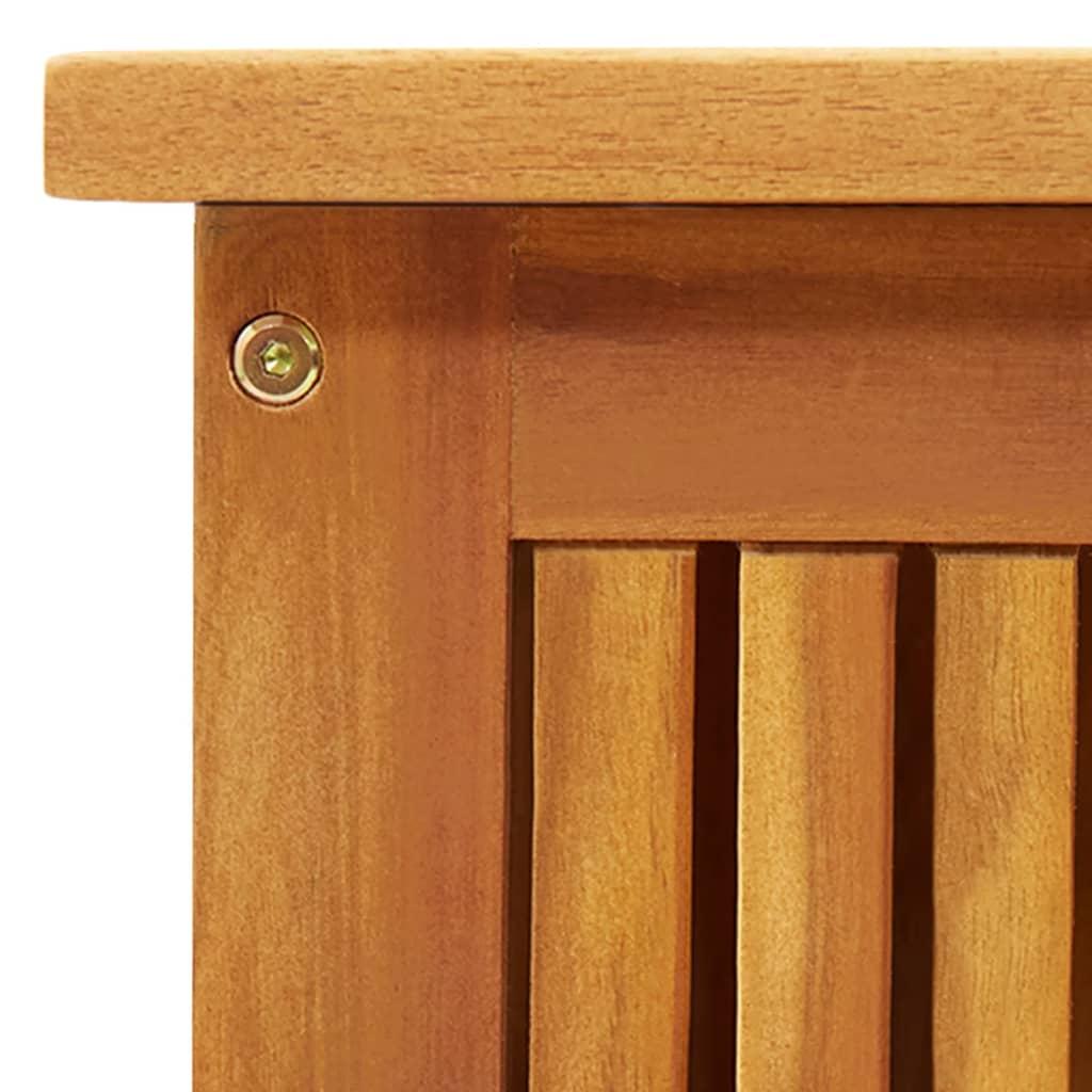 vidaXL – Gartenbox mit Sitzfläche aus massivem Akazienholz, 113 × 50 × 58 cm, mit wasserabweisender Auskleidung
