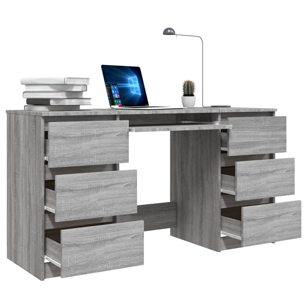 vidaXL - Schreibtisch Grau Sonoma 140x50x77 cm Holzwerkstoff