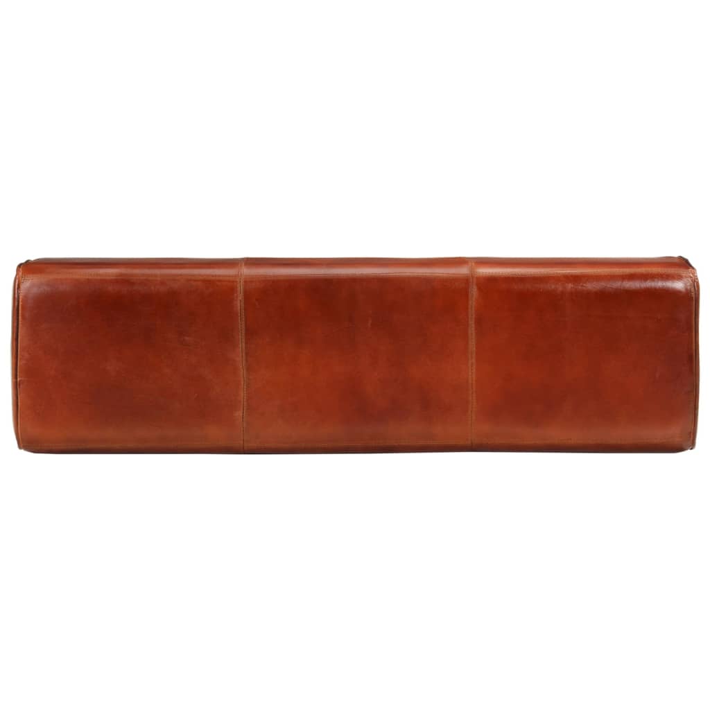 Sitzbank, Turnbock, Braun, Bank zum Sitzen, 110x30x46 cm, Echtleder und Massivholz Mango, vidaXL 7