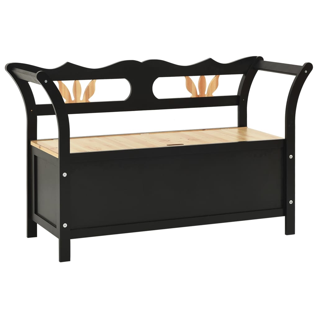 Sitzbank, und Rückenlehne, Bank zum Sitzen, 107x45x75,5 cm, Massivholz Tanne, Schwarz, vidaXL, 2