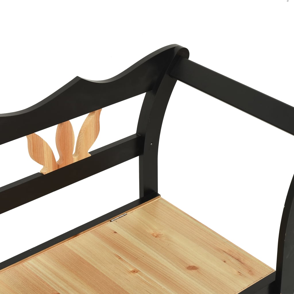 Sitzbank, und Rückenlehne, Bank zum Sitzen, 107x45x75,5 cm, Massivholz Tanne, Schwarz, vidaXL, 6