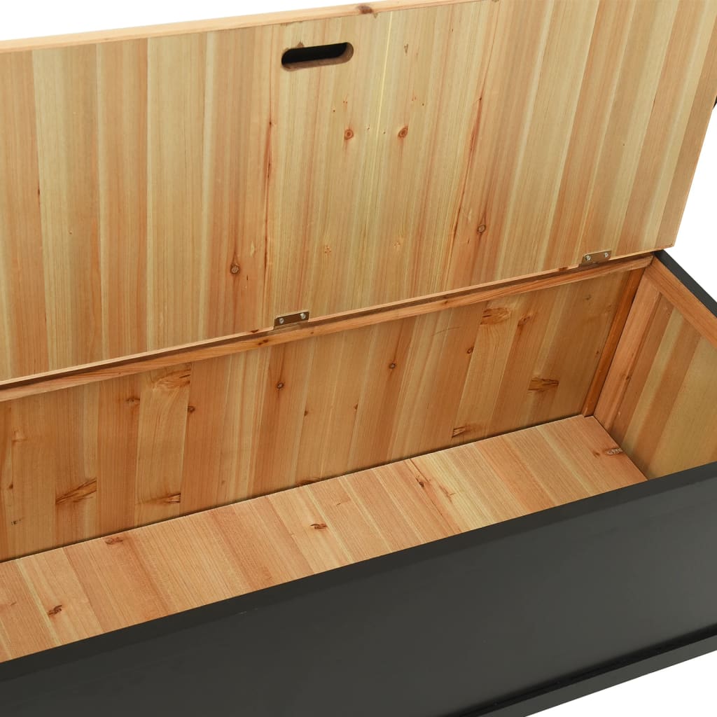 Sitzbank, und Rückenlehne, Bank zum Sitzen, 107x45x75,5 cm, Massivholz Tanne, Schwarz, vidaXL, 8