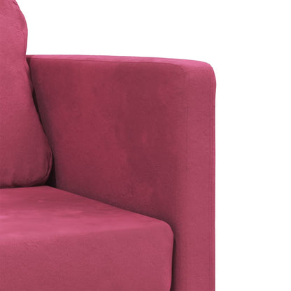 vidaXL – 2-in-1-Bodensofa mit Schlaffunktion, 122 × 204 × 55 cm ausgezogen, Samt, Weinrot