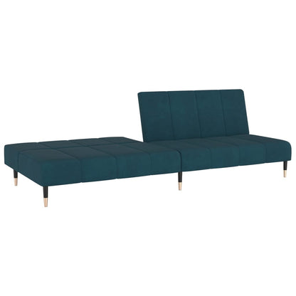 vidaXL Schlafsofa 2-Sitzer Blau Samt