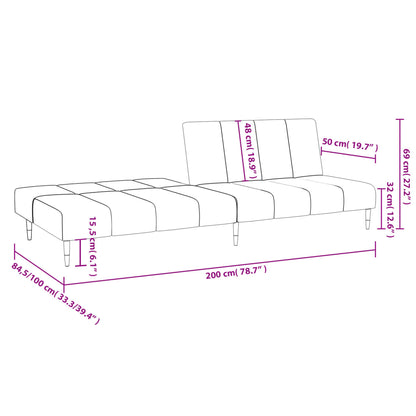 vidaXL Schlafsofa 2-Sitzer Blau Samt
