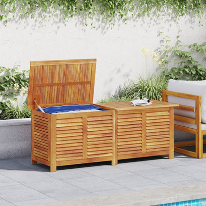 vidaXL – Gartenbox aus massivem Akazienholz mit wasserfester Innentasche, 150 × 50 × 56 cm