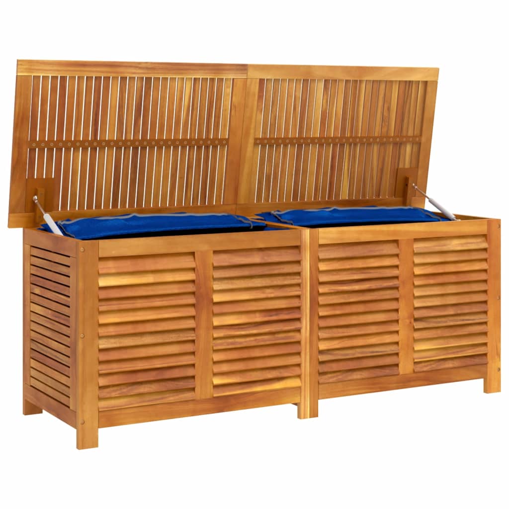 vidaXL – Gartenbox aus massivem Akazienholz mit wasserfester Innentasche, 150 × 50 × 56 cm