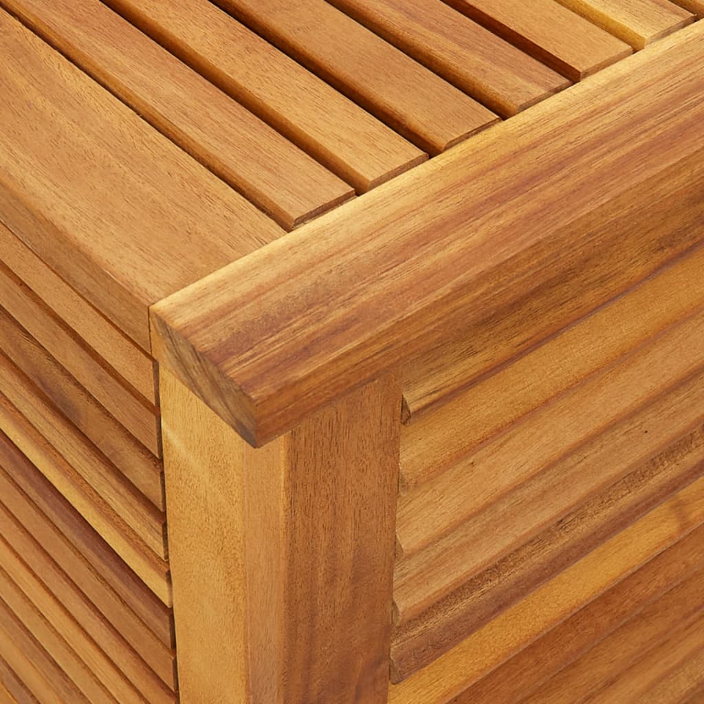 vidaXL – Gartenbox aus massivem Akazienholz mit wasserfester Innentasche, 150 × 50 × 56 cm
