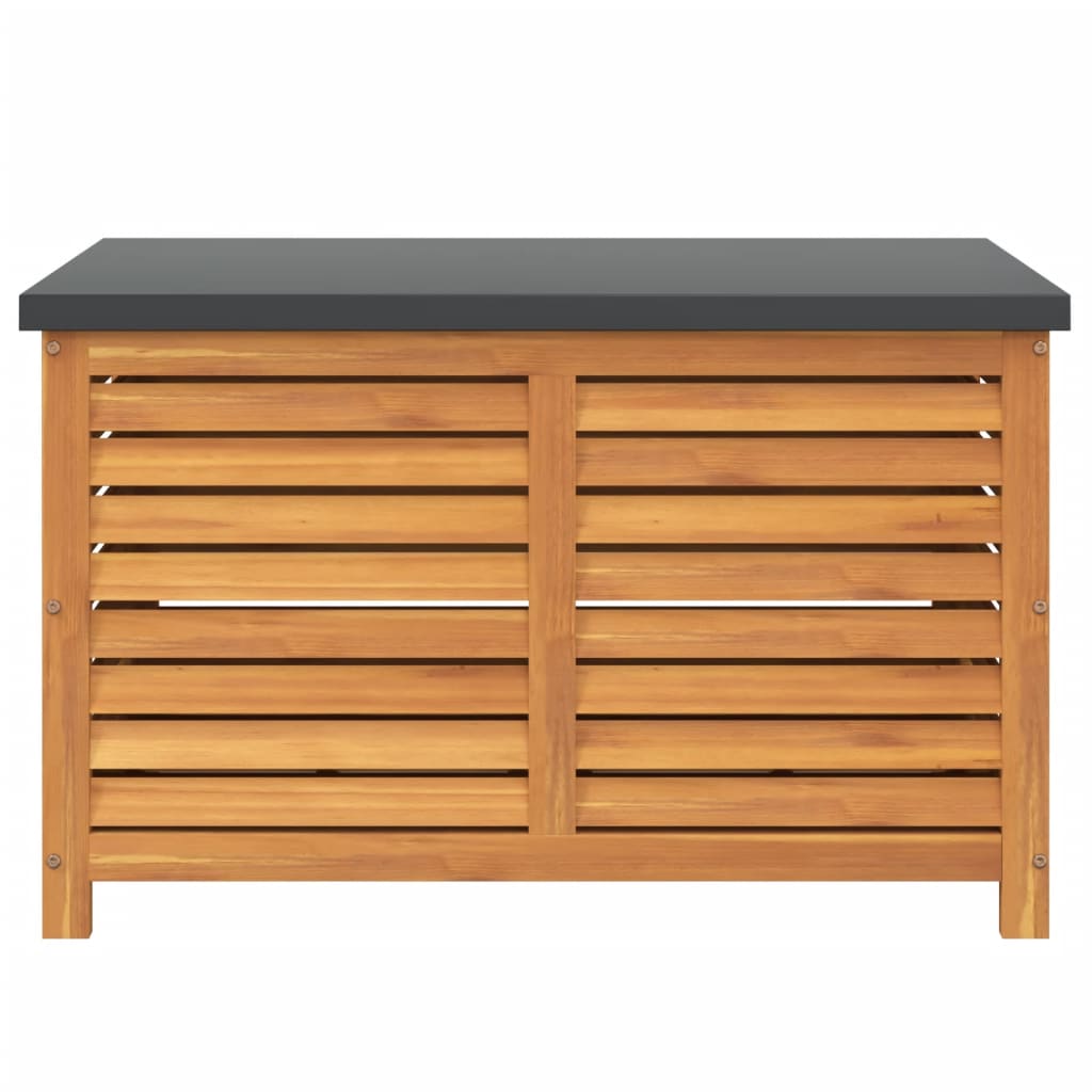 vidaXL – Gartenbox aus massivem Akazienholz mit Metallplatte und Gasfeder, 90 × 48 × 55 cm