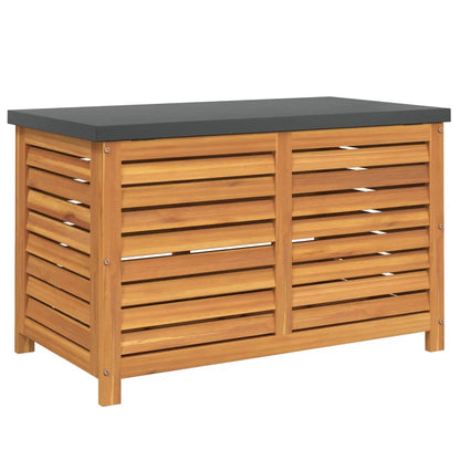 vidaXL – Gartenbox aus massivem Akazienholz mit Metallplatte und Gasfeder, 90 × 48 × 55 cm