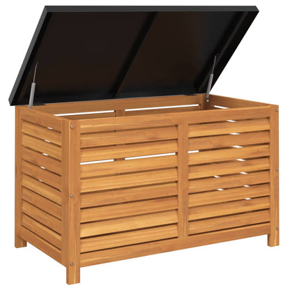 vidaXL – Gartenbox aus massivem Akazienholz mit Metallplatte und Gasfeder, 90 × 48 × 55 cm