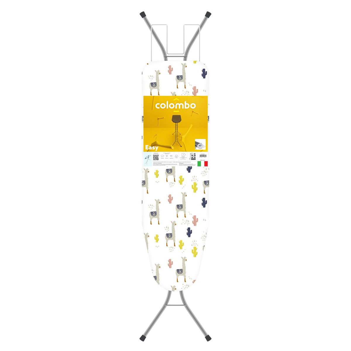 Bügelbrett, Bügeltisch, 110x32 cm, Höhenverstellbar in 4 Positionen bis 88 cm, Pulverbeschichteter Stahl, Hergestellt in Italien, Colombo EASY, 2